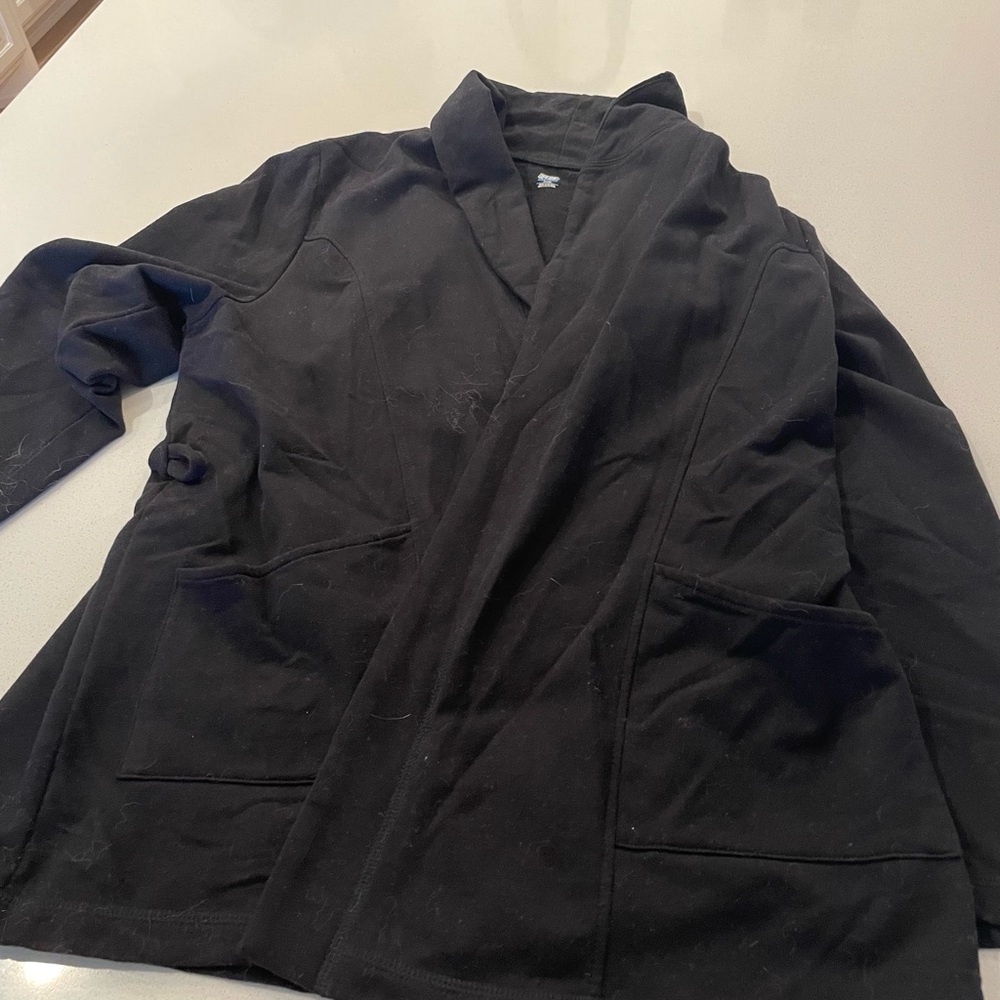 Black cardigan with tie around